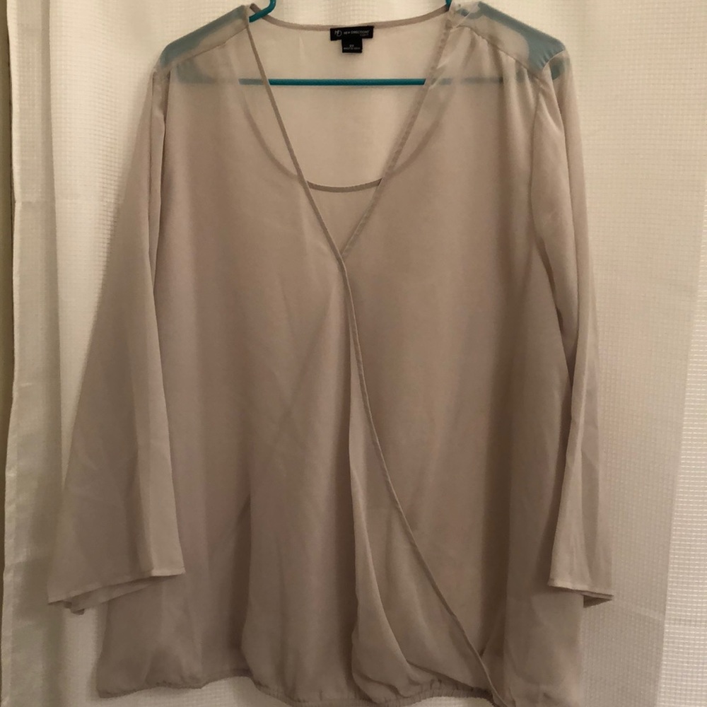 Plus size cream shear top 2X